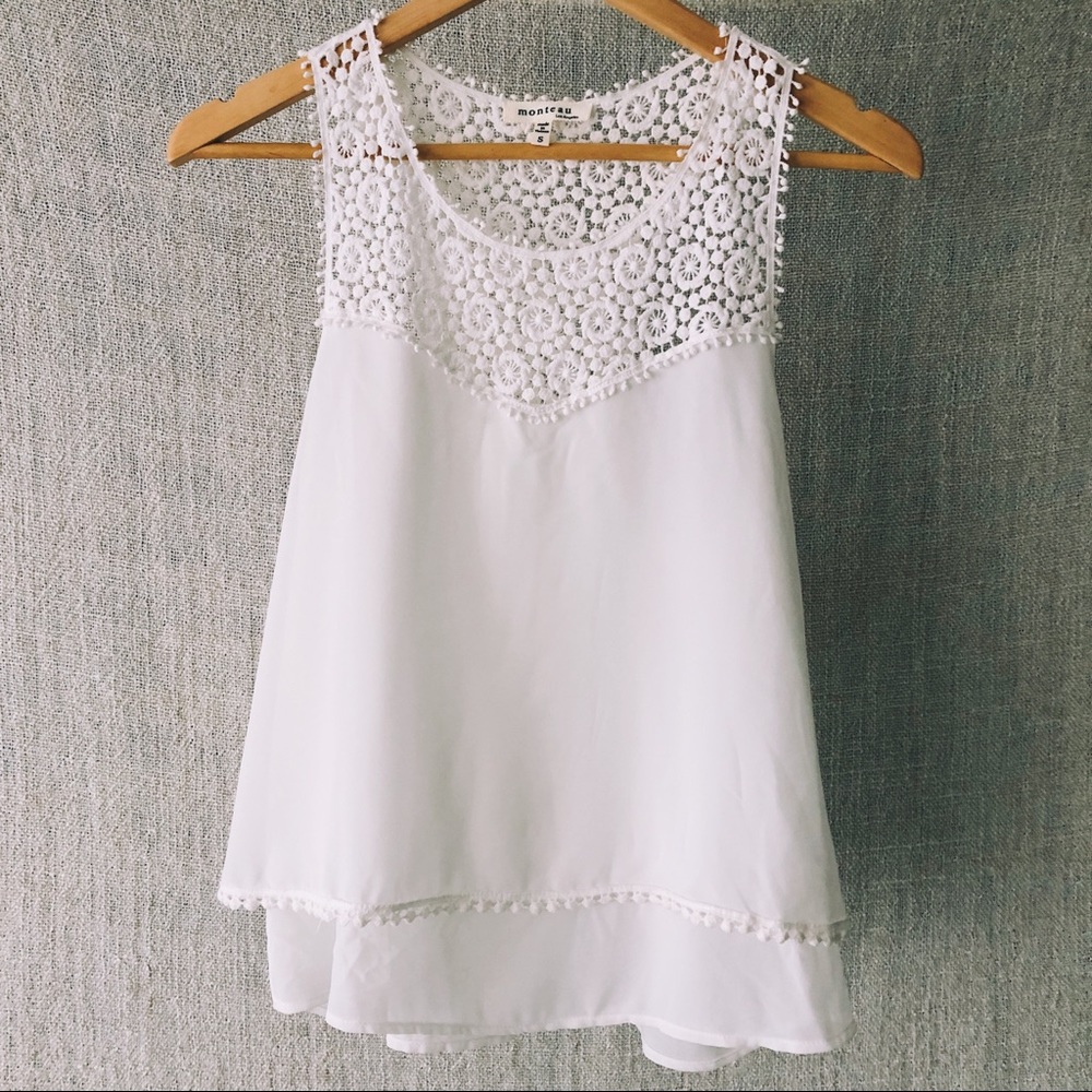 Anthropologie Lacey White Tank Blouse